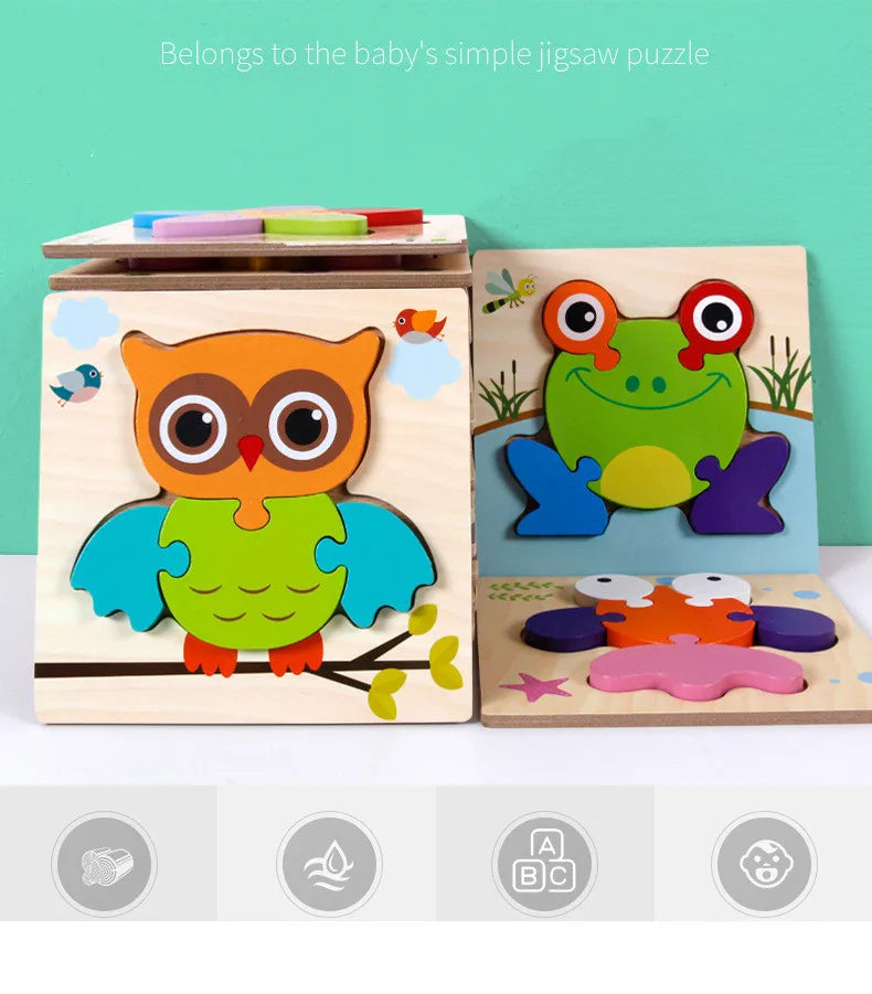 High Quality 3D Wooden Puzzle Baby Cartoon