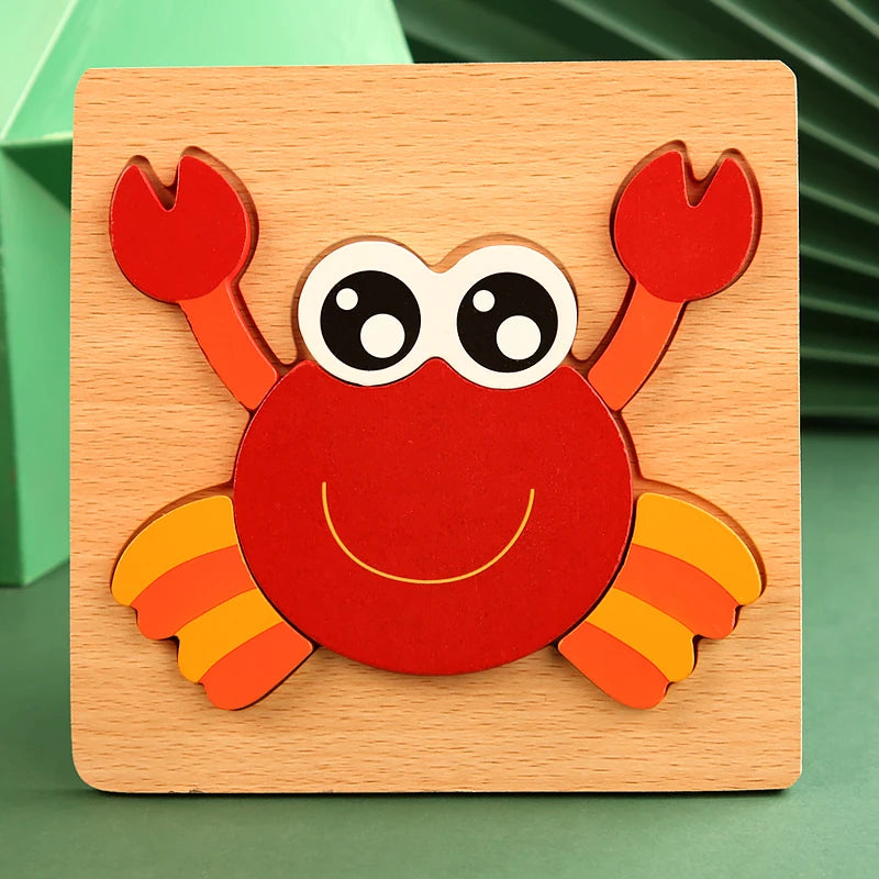 High Quality 3D Wooden Puzzle Baby Cartoon