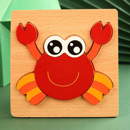 High Quality 3D Wooden Puzzle Baby Cartoon