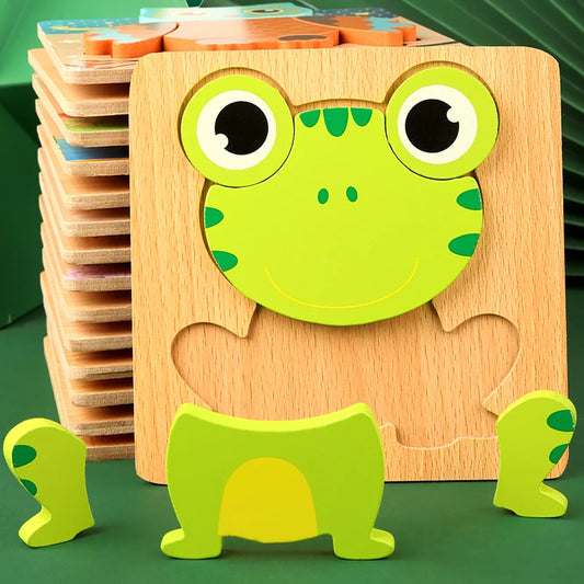High Quality 3D Wooden Puzzle Baby Cartoon