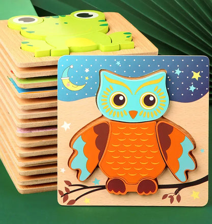 High Quality 3D Wooden Puzzle Baby Cartoon